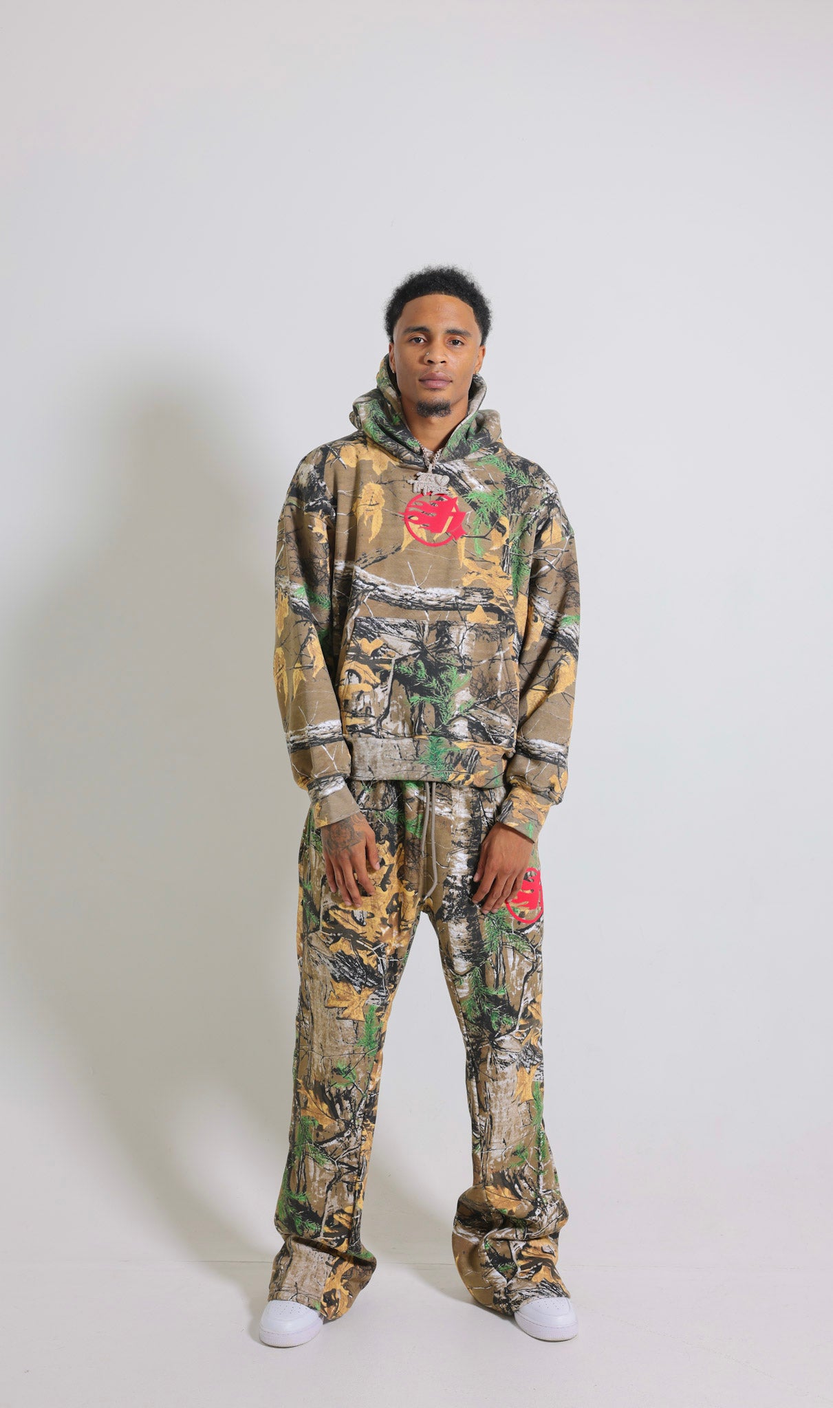 Puff Print Camo Hoodie/Short Set