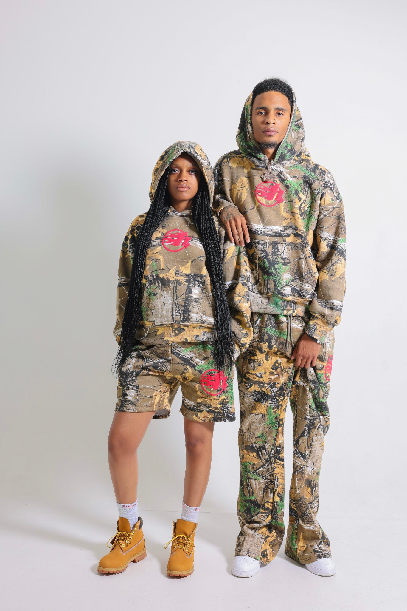 Puff Print Camo Hoodie/Short Set