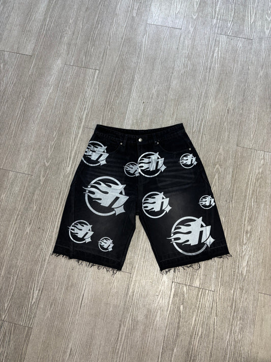 Black Denim Shorts