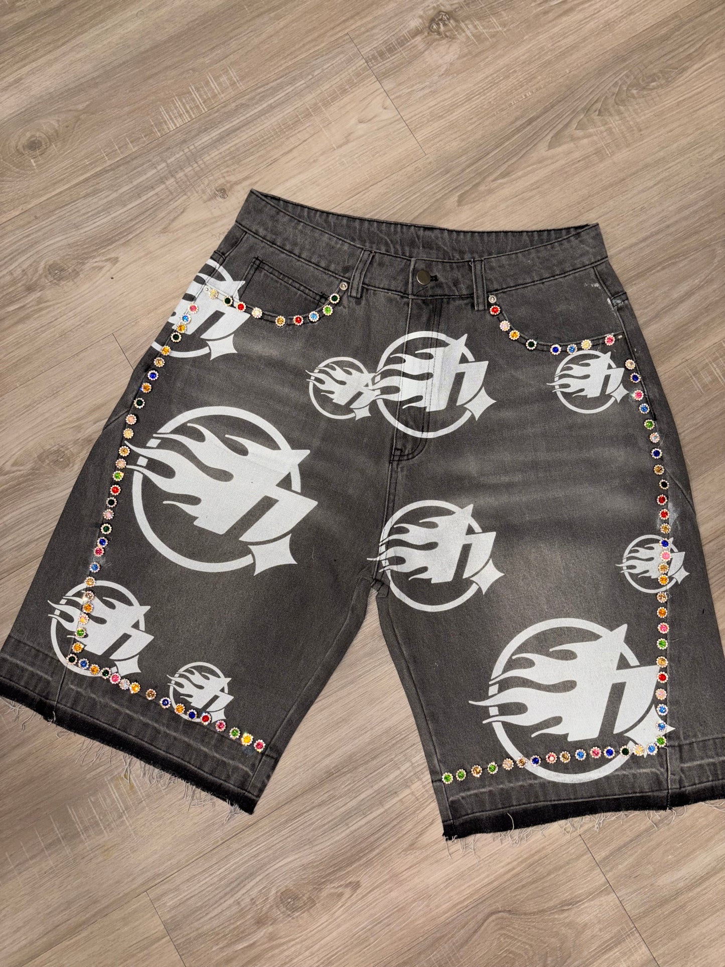 Rhinestone Denim Shorts