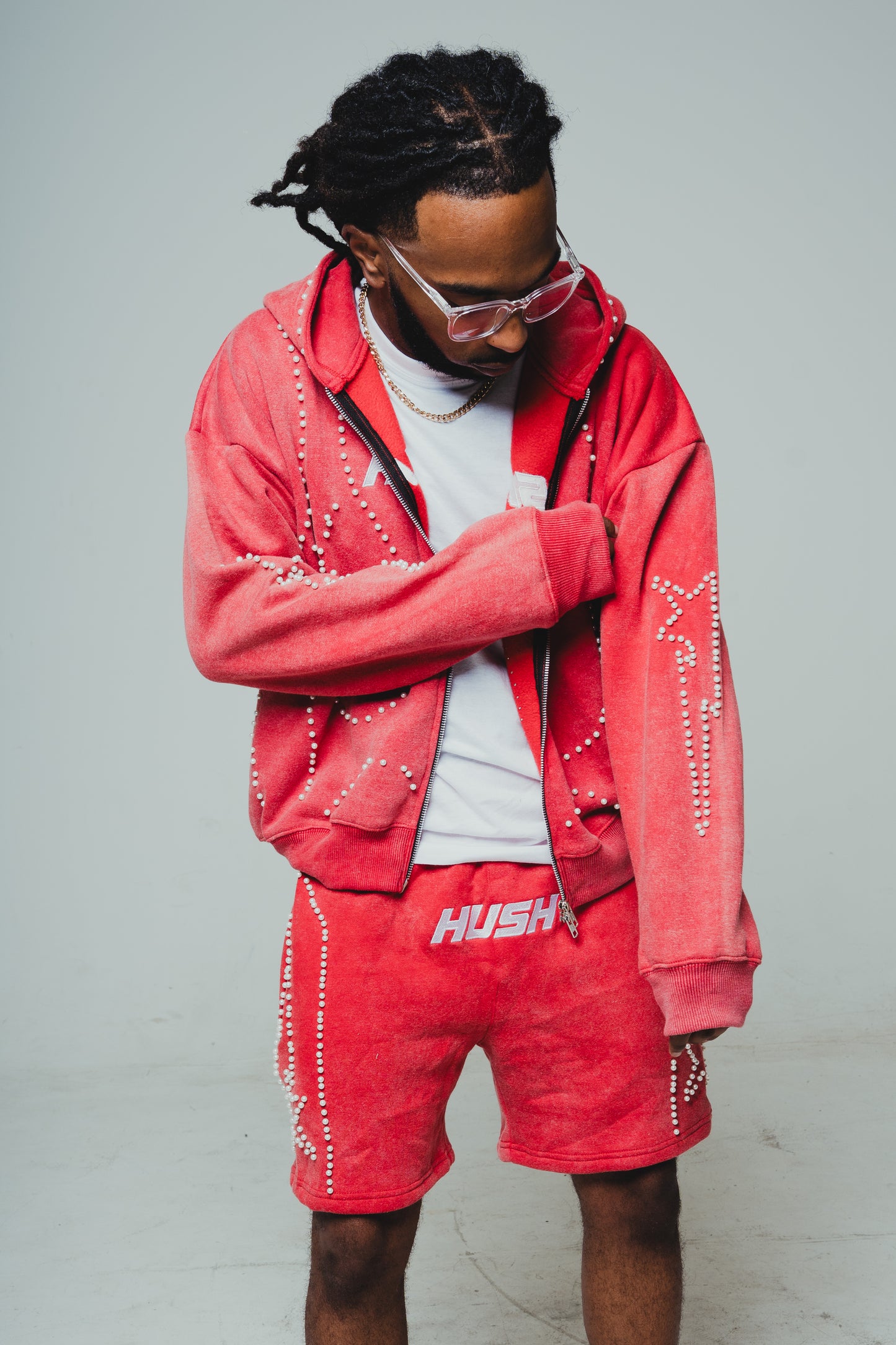 Red Fall 2025 Hush Jogging Shorts